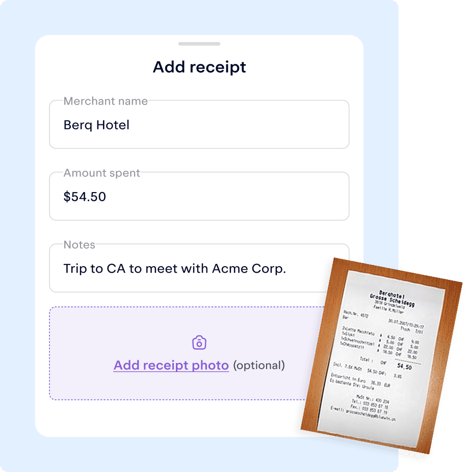 Add receipts and notes to an expense in the Keeper app